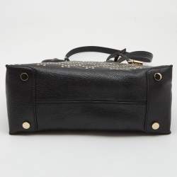 Pre Owned Michael Kors Black Leather Small Stud & Grommet Mercer Convertible Tote