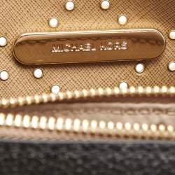 Pre Owned Michael Kors Black Leather Small Stud & Grommet Mercer Convertible Tote