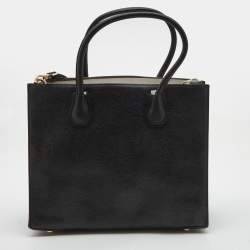 Pre Owned Michael Kors Black Leather Small Stud & Grommet Mercer Convertible Tote