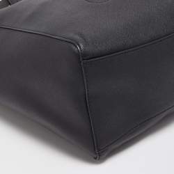 Pre Owned Michael Kors Black Leather Large East West Walsh Shopper Tote