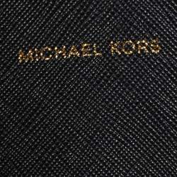 Pre Owned Michael Kors Black Leather Large East West Walsh Shopper Tote