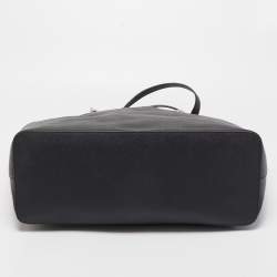 Pre Owned Michael Kors Black Leather Medium Jet Set Travel Chain Tote