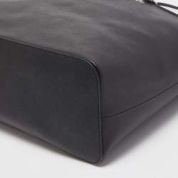 Pre Owned Michael Kors Black Leather Medium Jet Set Travel Chain Tote