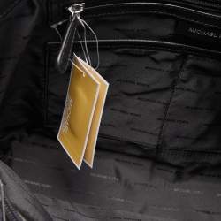 Pre Owned Michael Kors Black Leather Medium Jet Set Travel Chain Tote