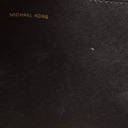 Pre Owned Michael Kors Black Leather Large East West Walsh Shopper Tote