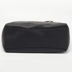 Pre Owned Michael Kors Black Leather Large East West Walsh Shopper Tote