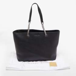 مملوكة مسبقًا Michael Kors Black Leather Medium Jet Set Travel Chain Tote