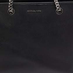 مملوكة مسبقًا Michael Kors Black Leather Medium Jet Set Travel Chain Tote