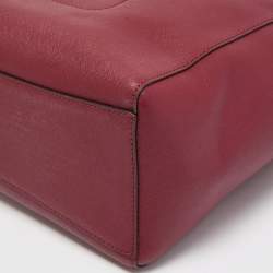 Pre Owned Michael Kors Burgundy Leather Large East West Walsh Shopper Tote