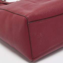 Pre Owned Michael Kors Burgundy Leather Large East West Walsh Shopper Tote