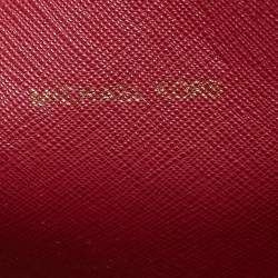 Pre Owned Michael Kors Burgundy Leather Large East West Walsh Shopper Tote