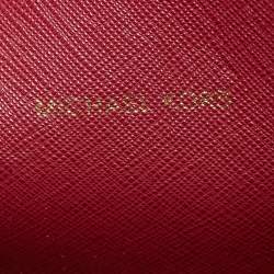 Pre Owned Michael Kors Burgundy Leather Large East West Walsh Shopper Tote