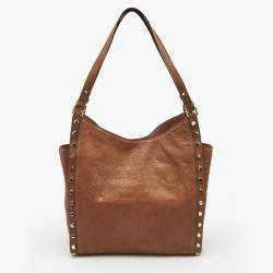 Pre Owned Michael Kors Brown Leather Medium Newbury Tote