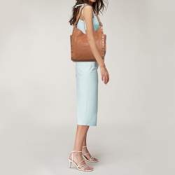 Pre Owned Michael Kors Brown Leather Medium Newbury Tote