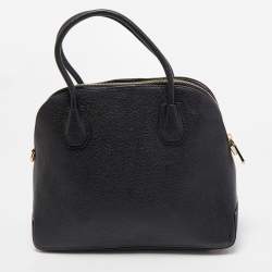 Pre Owned Michael Kors Black Leather Large Mercer Dome Satchel