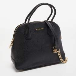 Pre Owned Michael Kors Black Leather Large Mercer Dome Satchel