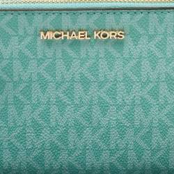 مملوكة مسبقًا محفظة توري برش جيت سيت ترافيل كانفاس مقوى بني سحاب مزدوج حمالة معصم