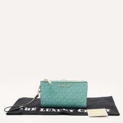 مملوكة مسبقًا محفظة توري برش جيت سيت ترافيل كانفاس مقوى بني سحاب مزدوج حمالة معصم