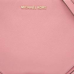 Pre Owned Michael Kors Pink Leather Nicole Crossbody Bag