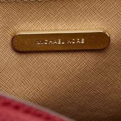 Pre Owned Michael Kors Red Grained Leather Large Mercer Tote