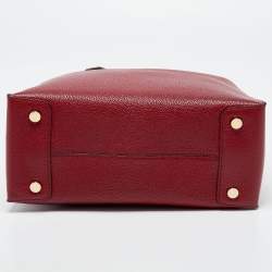 Pre Owned Michael Kors Red Grained Leather Large Mercer Tote