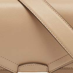 Pre Owned Michael Kors Beige Leather Medium Kinsley Top Handle Bag