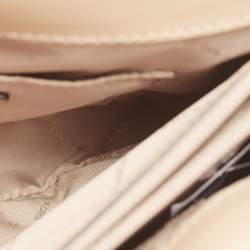 Pre Owned Michael Kors Beige Leather Medium Kinsley Top Handle Bag
