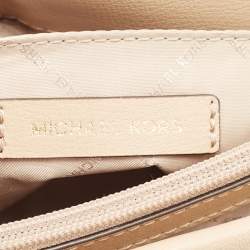Pre Owned Michael Kors Beige Leather Medium Kinsley Top Handle Bag