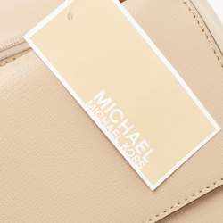 Pre Owned Michael Kors Beige Leather Medium Kinsley Top Handle Bag