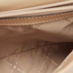 Pre Owned Michael Kors Beige Leather Medium Kinsley Top Handle Bag