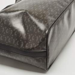 Pre Owned Michael Kors Black/Grey Signature Coated Canvas Large Jodie Tote