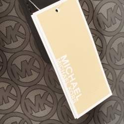 Pre Owned Michael Kors Black/Grey Signature Coated Canvas Large Jodie Tote