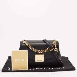 Pre Owned Michael Kors Black Leather Small Lita Crossbody Bag