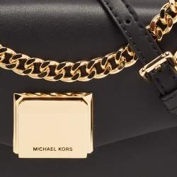 Pre Owned Michael Kors Black Leather Small Lita Crossbody Bag