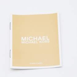 Pre Owned Michael Kors Gold Floral Embossed Leather Karla Clutch Bag