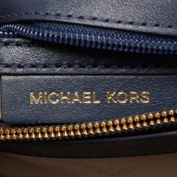 مملوكة مسبقًا Michael Kors Blue Signature Coated Canvas Large Whitney Shoulder Bag