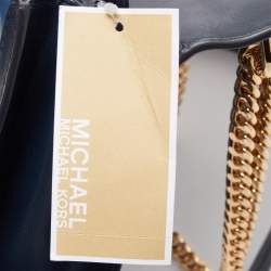 مملوكة مسبقًا Michael Kors Blue Signature Coated Canvas Large Whitney Shoulder Bag