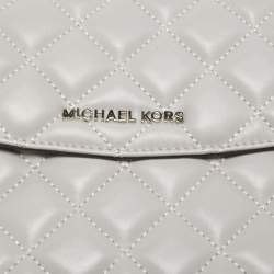 Pre Owned Michael Kors Grey Quilted Leather Small Ava Top Handle Bag