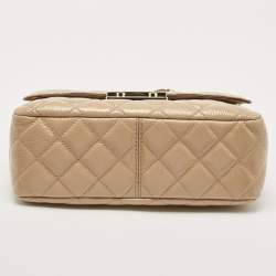 Pre Owned Michael Kors Beige Quilted Patent Leather Large Sloan Shoulder Bag