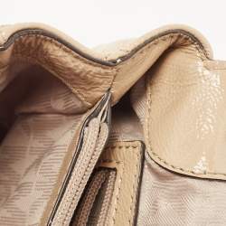 Pre Owned Michael Kors Beige Quilted Patent Leather Large Sloan Shoulder Bag