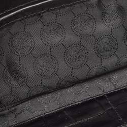 Michael Kors Black Croc Embossed Leather Tilda Clutch
