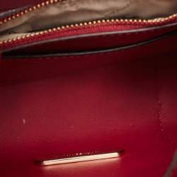 Michael Kors Magenta/Dark Brown Signature Coated Canvas and Leather Small Mercer Bucket Bag 