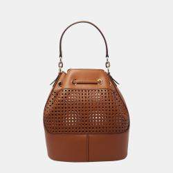 Michael Kors Brown - Leather - Medium Devon Bucket Shoulder Bag