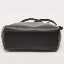 Pre Owned Michael Kors Black Leather Medium Front Zip Chain Tote