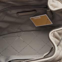 Pre Owned Michael Kors Grey Quilted Leather XS Peyton Bucket Crossbody Bag