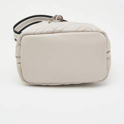 Pre Owned Michael Kors Grey Quilted Leather XS Peyton Bucket Crossbody Bag