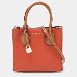 Pre Owned Michael Kors Tri Color Leather Small Mercer Tote