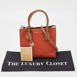 Pre Owned Michael Kors Tri Color Leather Small Mercer Tote