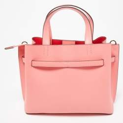 Pre Owned Michael Kors Coral Leather Small Emilia Tote