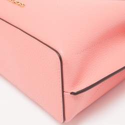 Pre Owned Michael Kors Coral Leather Small Emilia Tote